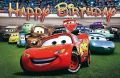 CARS THEME BIRTHDAY PARTY BANNER ( 36 INCHES X 24 INCHES ). 
