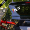 Custom Name Sticker for Car 15x4 Inches (Red & White) Your Name with Crown Customise Name Sticker, Car sticker, Wall Sticker,. 