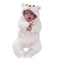 Newborn Infant Baby Boy Girl Hooded Cartoon Flannel Romper Jumpsuit Warm Clothes. 
