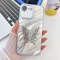 (COD) Plating Glitter Texture Butterfly Holder TPU Phone Case with Lens Film For iPhone 16e. 