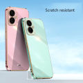 Tokifu For Tecno Spark 9T Case Luxury 6D Plating Soft Back Cover Silicone Phone Cases With Stand. 