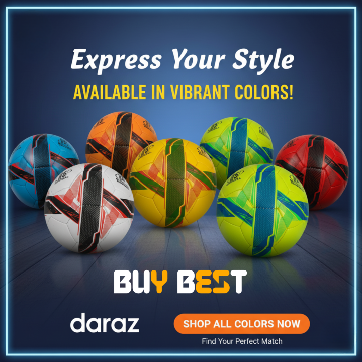 Sialkot Football – Professional Match & Practice Soccer Ball | Hand-Stitched PU Leather | Official Size 5, 4 & 3 | Long-Lasting & Soft Touch FOOTBALL