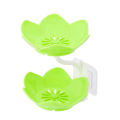 Double Layer Flower Shaped Soap Tray Removable Soap Dish Non- Slip Storage Self- Adhesive Bathroom Accessories. 
