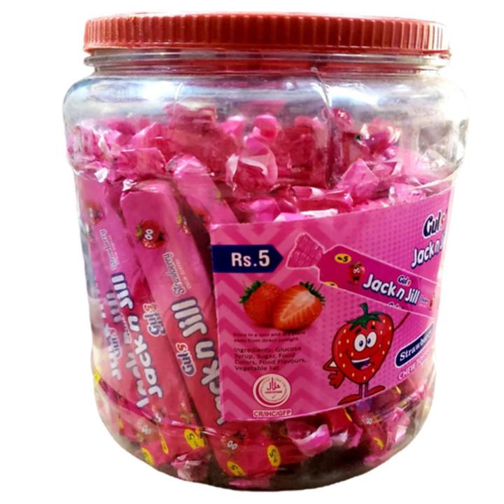 Guls Jack n Jill Strawberry Chew Toffee (70 PCS JAR)