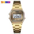 SKMEI Fashion Ladies Alarm Waterproof Stainless Steel Casual Digital Watches for Women 1474. 