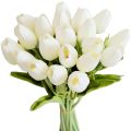 20Pcs White 13.8inch Artificial Tulips Flowers for Party Decoration,Wedding Home Decoration. 