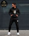 Casual Sportswear Printed Fleece Hoodie Kangaroo Pocket Pullovers With Trouser Winter Wear Quality Hoodie Tracksuit For Men. 