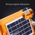 Solar Emergency Light, 1000W Solar Work Light, 4 Gear Adjustable Solar Emergency Light IP66 Portable Solar Flood Light for, Job Site Lighting. 