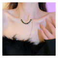 Hunts Best Trendy Green Zircon Adjustable Necklace for Girls and Women. 