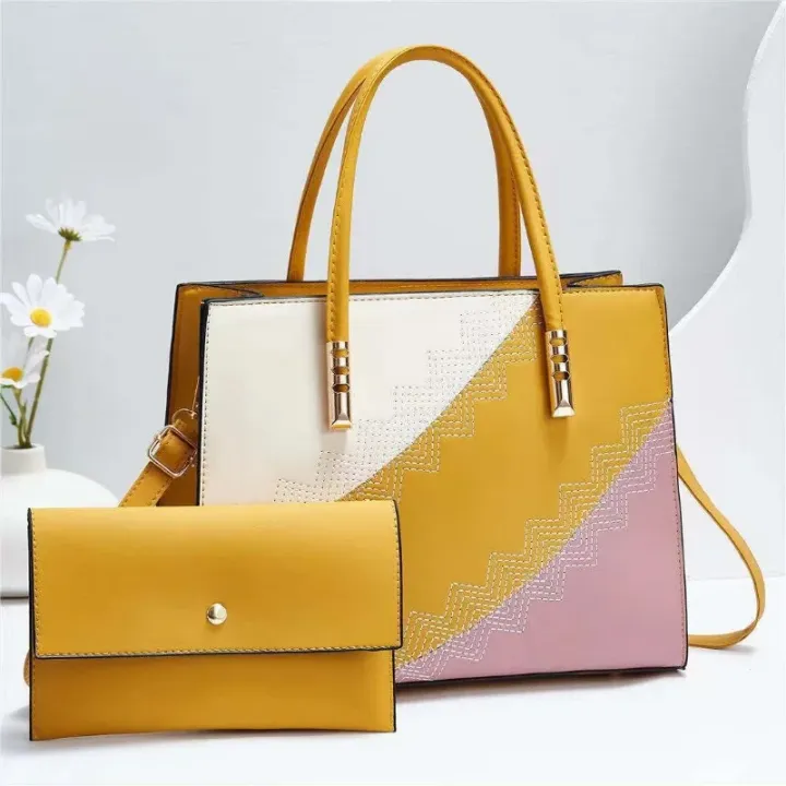 2024%20New%20Fashion%20Spliced%20Women's%20Handbag%20European%20and%20American%202%20Piece%20Set%20Shoulder%20Crossbody%20Bag%20Women's%20Casual%20Tote%20Bag%20-%20Image%205
