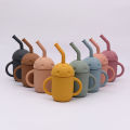 Premium Silicone Baby Feeding Cup with Straw Lid, Leak-Proof & Portable Storage Container, Unisex 100ml -. 