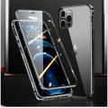 lthmy for iPhone 13 Pro Magnetic Case 360 Front Back double-sided 9H Tempered Glass Case Metal Bumper cover. 