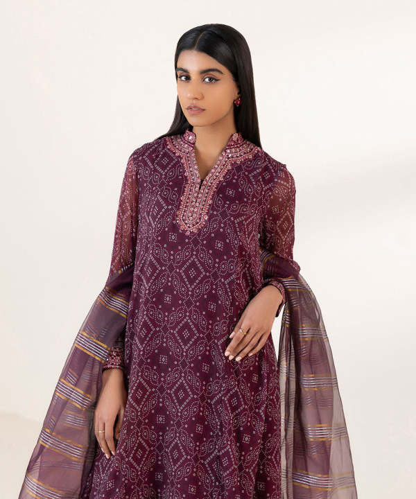 Sapphire RTW - 3 Piece - Embroidered Chiffon Suit For Women