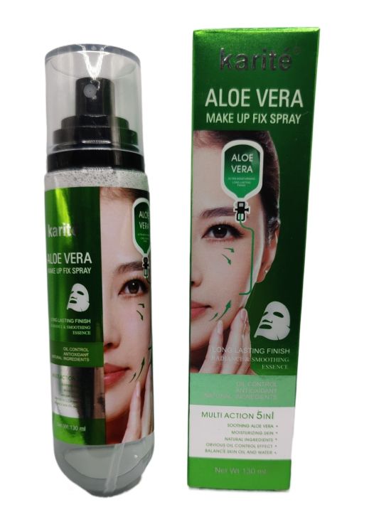 Karite Collagen Aloe Vera Make Up Fix Spray - Multi-Action 5-in-1, 130ml