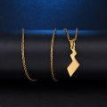 Cute Pokemon Pikachu Tail Pendant Necklace Stainless Steel Cartoon Lightning Shape Necklaces For Men Women. 