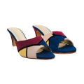 Multicolor velvet heel sandal for women/For formal and casual wear. 