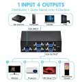 Hot selling 200MHZ one in four out 1920 * 1440 computer monitor VGA distributor. 