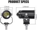 (1pcs) New Mini Driving Fog Light for All Motorcycle, Cars, Jeep(1pcs)  Dual Function White-Yellow Lens Projectors Auxiliary Light 20w. 