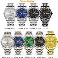POEDAGAR Mens Quartz Watches Waterproof Luminous Large Dial Men Wristwatches Sports Stainless Steel Watch P615. 