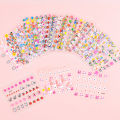 30pcs/set 3D Kawaii Cartoon Rabbit Glitter Nail Stickers Bow Flowers Sliders Self Adhesive Cute Cartoon Nail Decals for Children. 
