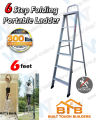 6 Step Heavy Duty Folding Ladder with Non-Slip Platform Stool (6 feet). 