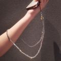 Rhinestone Lanyard Women's Luxury Full Diamond Pendant Long Neck Strap Anti-lost Sling Short Wrist Chain Mobile Phone Lanyard. 