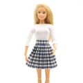 29cm Barbie Pleated Skirt Barbie Accessories Long Sleeve Sweater 1/6 Doll Clothes. 