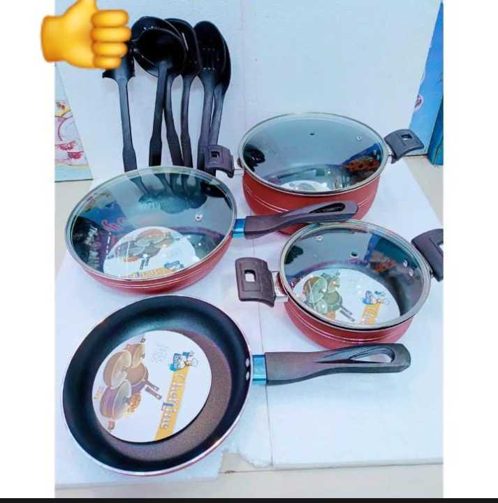 13 pcs ChefLine Non Stick Cookware 13 pcs gift Set smart - Non Stick Set Kitchen Accessories Cookware Set - 13 Pcs CF (Gift wedding Set)