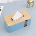 Bamboo Tissue Holder Box - Tissue box organizer for Table -  Desk Stationery Organizer. 