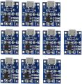 Pack of 10 TP 4056 Charging Module 1A 18650 Lithium Battery Charger Micro USB and Type C Battery Protection BMS - 3.7V. 