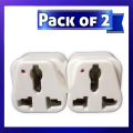 Pack of 2 I Brass Travel Adapter Multi Plug 2 pin, Mobile Shoe Multi Three to Two Pin Shoe Converter Adapter 220 Volts 10A, Travel Adapter, Plug Adapter, Multi Plug, Multi Adapter. 