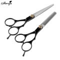 Monja Black Professional 6 Inch Stainless Steel Adjustable Thinning Scissors Cutting Shears Barber Styling Set Hairdressing Set. 
