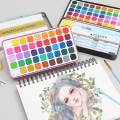 Flamingo Solid Watercolor Paint Set 45 Pcs With Water Bush With Paper. 