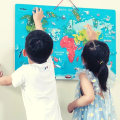 Magnetic World Map Puzzle & Dry Erase Board for Kids 3 years+ ,  2 in 1 Double Sided Board. 