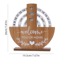 Wooden Calendar Home Porch Decoration Office Desktop Decoration Manual Rotating Desk Calendar Sweet House Easy Install Easy to Use B. 