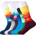 【BestGO】Men's Dress Socks Funny Colorful Argyle Patterned High Fun Sock,Combed Cotton Colorful Van Gogh Retro Oil Painting Men Socks cool casual Dress Funny party dress crew Socks. 