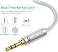 Syncwîré Long Aux Cable 6.5Ft- Auxiliary Audio Cable for Headphones, Car, Home Stereos, îPhóné/Ipàd îPòd/Echò Dot, Gáláxy S8/ Gáláxy Nòté 8/ Smártphònés & More - Silver. 