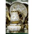 Full Golden Cheeni Dinner Set For Dining - 75 Pieces. 