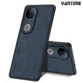 Vantime for vivo V50 5G PU Case Lens Cover Matte Slim Back Shockproof Casing. 