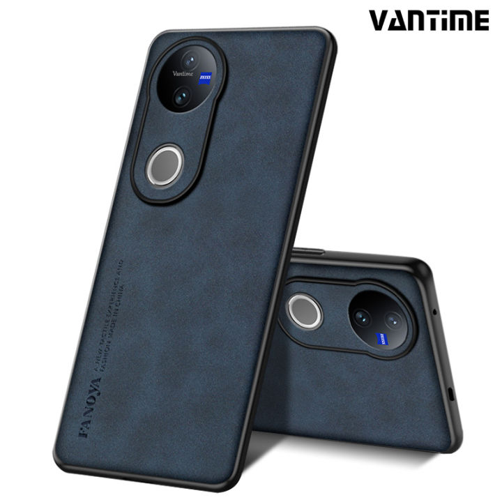 Vantime for vivo V50 5G PU Case Lens Cover Matte Slim Back Shockproof Casing