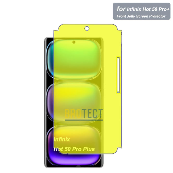 infinix Hot 50 Pro Plus Front Jelly Protector Soft Film Protection Hydrogel TPU Film Screen Protector For Hot 50 Pro+ Plus - Transparent