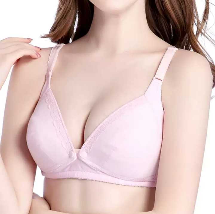 Maternity Button Bra Front open Cup B C D For Women with Floral & Random Design Baby breast feeding 100% Cotton - Wireless Bra For Women And Girls