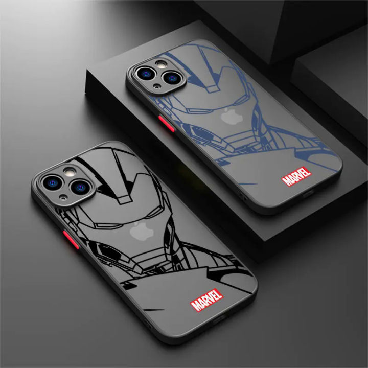 Marvel Iron Man color phone case for iPhone 11 pro Max 12 mini 13 se 7 8 6 s Xs X XR 14 15 plus 14Promax 6 shockproof soft cover