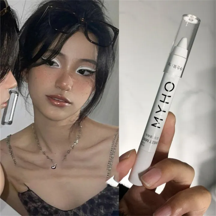 Monochrome%20Eye%20Shadow%20Stick%20Lying%20Silkworm%20Pen%20Matte%20Pearlescent%20White%20Silver%20Highlighter%20Easy%20To%20Color%20Long%20Lasting%20Student%20-%20Image%205