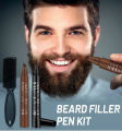 GUANJING Brown Colors Men Waterproof Beard Filler 4 Tip Beard Filler Beard Filler Pen Kit 5ml GJ7079. 