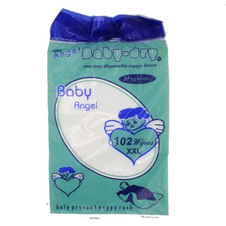 Angel Baby-Dry 102 Sheets XXL Size Baby Disposable Diapers – Cloth Diaper Nappy Liners