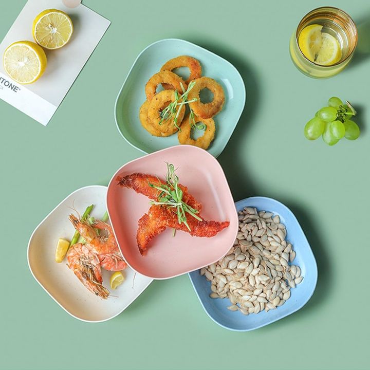 10%20Pcs%20Square%20Plastic%20Dinner%20Plate%20Set%20Colorful%20Snacks%20/%20Breakfast%20Plate%20%20Eco-Friendly%20Unbreakable%20Dinner%20Plates%20Specialty%20Saucer%20Plastic%20Plate%20Picnic%20Dishes%20Wheat%20Straw%20Square%20Kitchen%20Dishes%20-%20Image%206