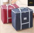 [Crownstage] High Quality Super Large Capacity Quilt Storage Bag For Clothes Blankets Closet Organizer Moving Tote Bag Zipper Durable Handbag Luggage Pack Size 23 x 19 x 23 Inches. 