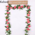 2M Artificial Rose Hanging Garland – Silk Flower Vine for Home and Wedding Decor. 