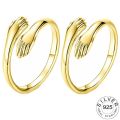 Loving Couple Hug Rings - Adjustable Retro Style For Men/Women - Silver/Golden Trendy New Arrival. 